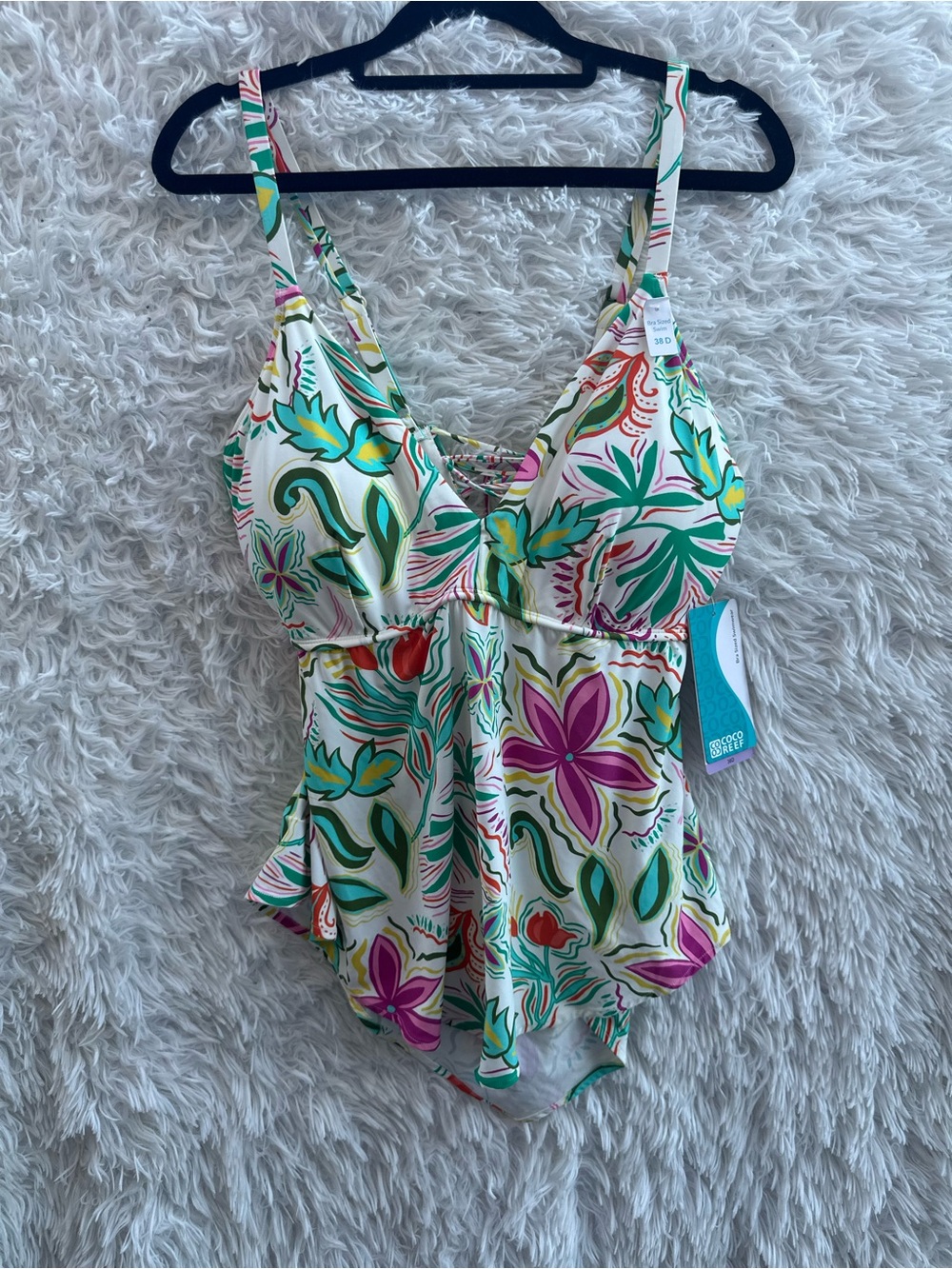 Coco Reef Gypsy Bra Sized Underwire Tankini Top - Solstice Bloom 38D - Picture 3 of 9